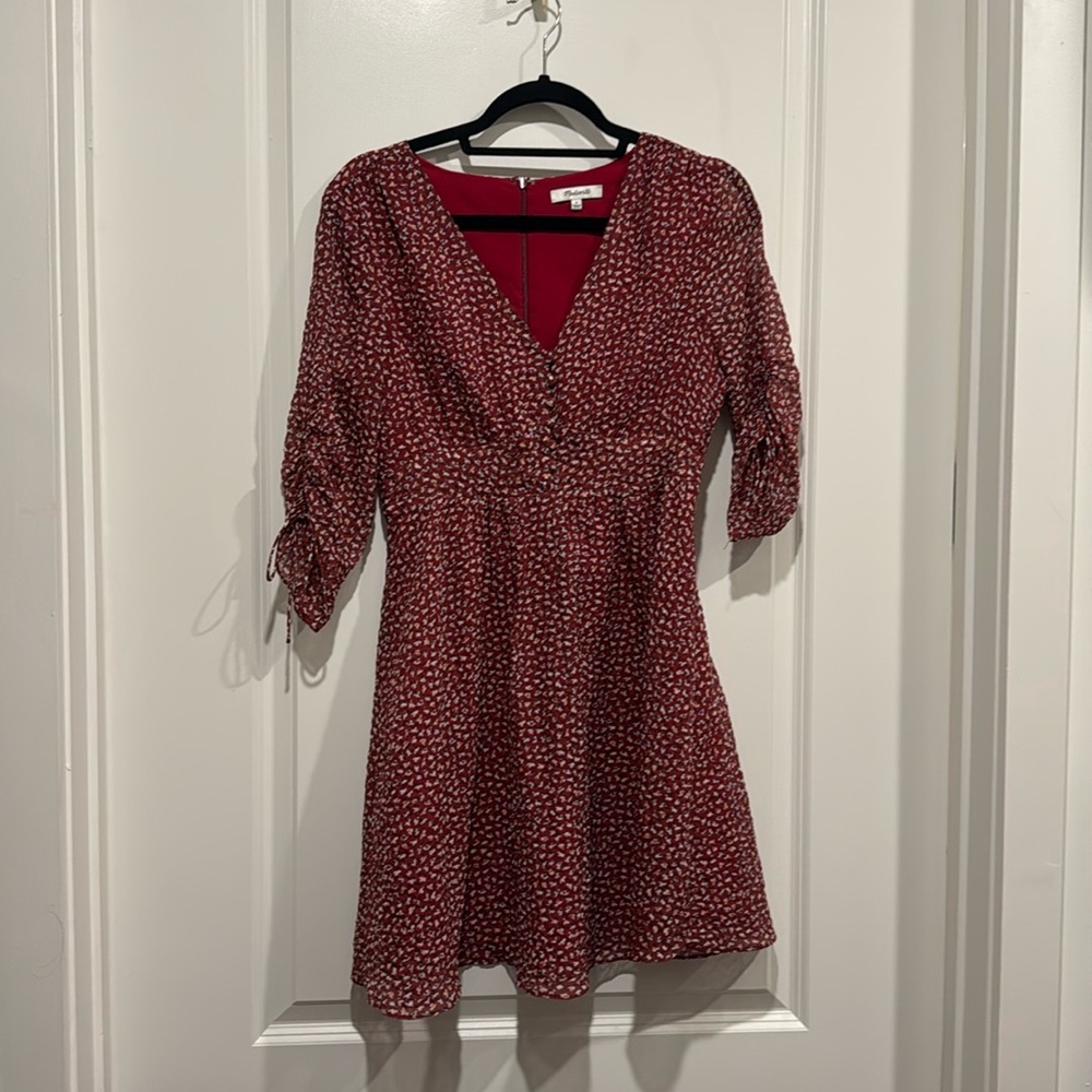 Madewell Red Floral Mini Dress - Size 4